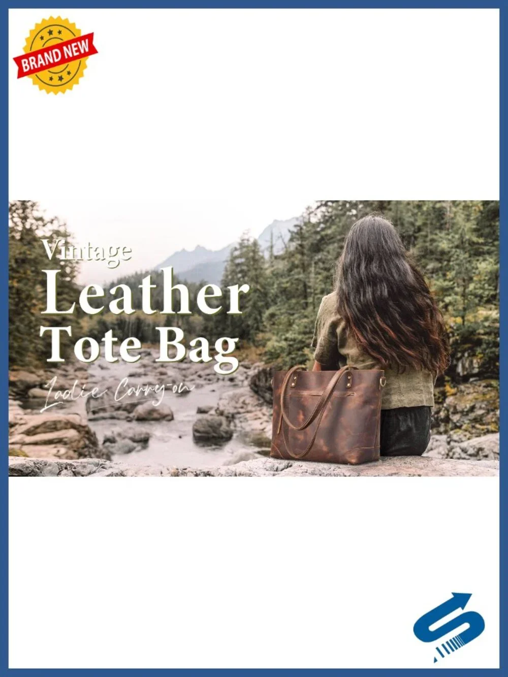 Genuine Leather Tote Bag for Women, Fits 14